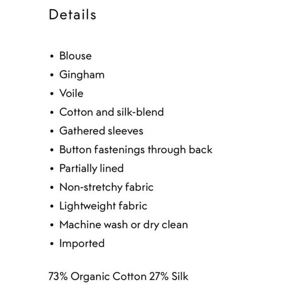 Samsoe Samsoe Blue White Celestine Gingham Cotton Silk Blouse Top Size Medium - Picture 9 of 11